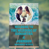 Aangepaste Foto Frosted Beach Wedding Welkom Acryl Bord (Neutraal)