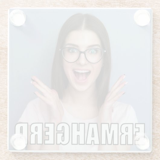 Aangepaste foto Funny Ermahgerd Meme Style Glazen Onderzetter (Achterkant)