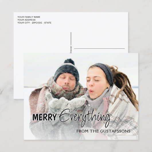 Aangepaste foto Funny Merry Alles Humor Text Briefkaart (Voorkant / Achterkant)