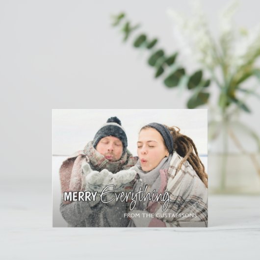 Aangepaste foto Funny Merry Alles Humor Text Briefkaart (Staand voorkant)