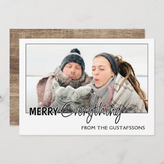 Aangepaste foto Funny Merry Alles Humor Text Feestdagenkaart (Voorkant / Achterkant)