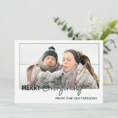 Aangepaste foto Funny Merry Alles Humor Text Feestdagenkaart (Staand voorkant)