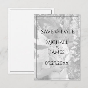 Aangepaste foto Gay Couple Save the Date