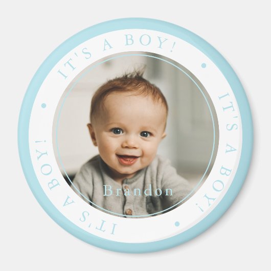 Aangepaste foto geboorte jong gelegenheid eenvoudi magneet (Voorkant)