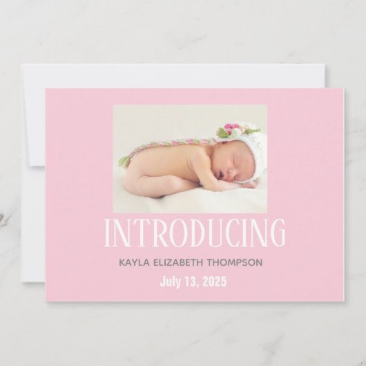 Aangepaste foto geboorteaankondiging baby aankondiging (Voorkant)