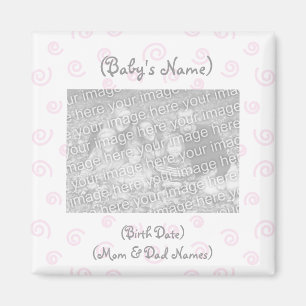 Aangepaste foto geboorteaankondiging Magnet-Baby G Magneet