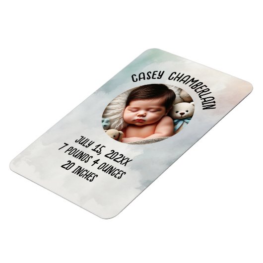aangepaste foto geboorteaankondiging pasgeboren ba magneet (Linkerzijde)