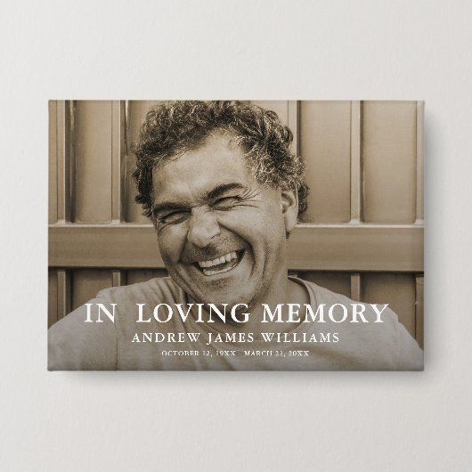 Aangepaste foto gedenkteken begrafenis tribute button (Voorkant)