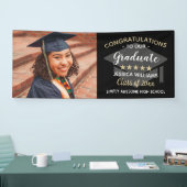 Aangepaste foto Gefeliciteerd Afstuderen Afstudere Spandoek (Beurs)