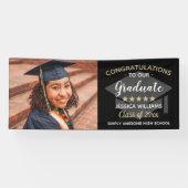 Aangepaste foto Gefeliciteerd Afstuderen Afstudere Spandoek (Horizontaal)