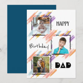 Aangepaste foto Gefeliciteerd papa kaart & downloa