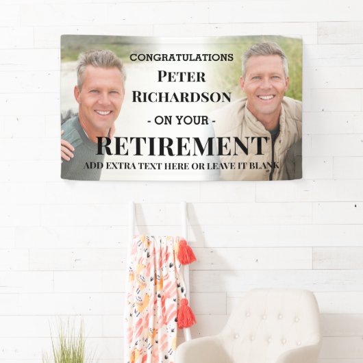 Aangepaste foto Gefeliciteerd Pensioenbanner Spandoek (Insitu)