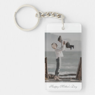 Aangepaste foto Gelukkig Moederdag script baby Sleutelhanger