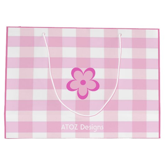 Aangepaste foto Gelukkige 17e Verjaardag Roze Wit  Groot Cadeauzakje (Achterkant)