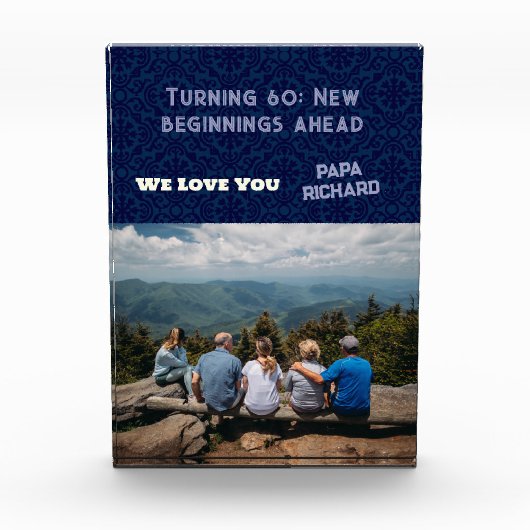 Aangepaste foto Gelukkige 60e Verjaardag Gifts voo (Voorkant)