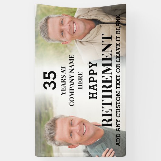 Aangepaste foto gelukkige pensioenfeestbanner spandoek (Verticaal)