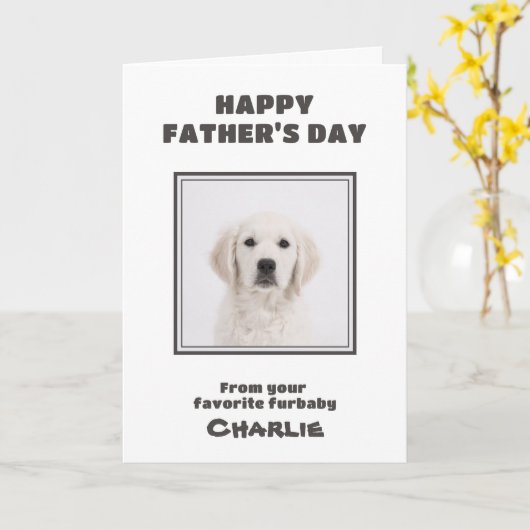 Aangepaste foto Gelukkige Vaderdag Hond Kaart (Gele Bloem)