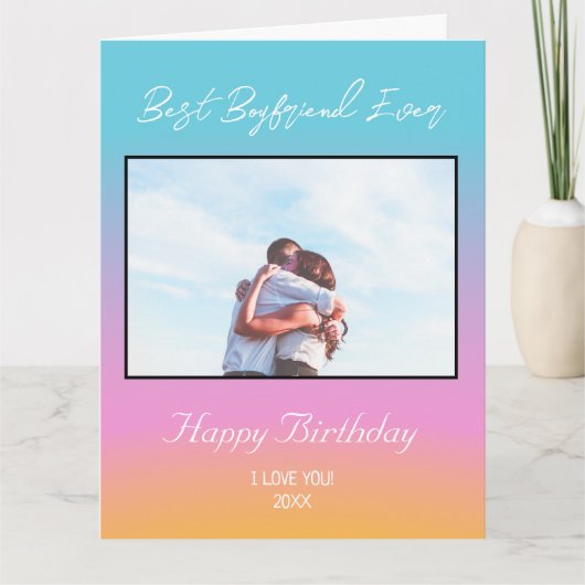 Aangepaste foto Gelukkige Verjaardag Beste Boyfrie Kaart (Voorkant)