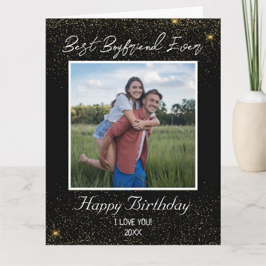 Aangepaste foto Gelukkige Verjaardag Beste Boyfrie Kaart (Voorkant)