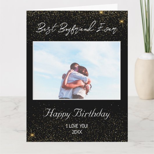 Aangepaste foto Gelukkige Verjaardag Beste Boyfrie Kaart (Voorkant)