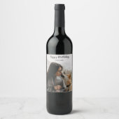 Aangepaste foto gelukkige verjaardag cadeau / jubi wijn etiket (Voorkant)