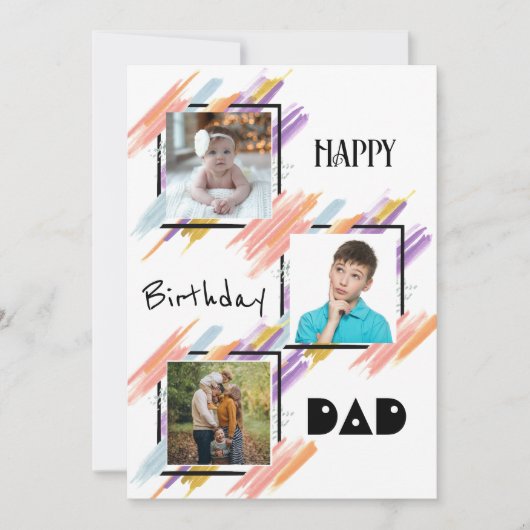Aangepaste foto Gelukkige Verjaardag Papa Kaart &  (Voorkant)