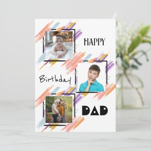 Aangepaste foto Gelukkige Verjaardag Papa Kaart & (Staand voorkant)