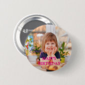 Aangepaste foto Gelukkige Verjaardag Personaliseer Ronde Button 5,7 Cm (Voorkant /achterkant)