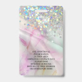 Aangepaste foto gemarmerd holografisch glitter per badge (Achterkant)