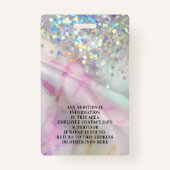 Aangepaste foto gemarmerd holografisch glitter per badge (Achterkant)