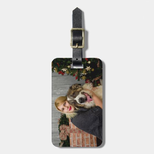 Aangepaste foto Gepersonaliseerd 2 zijdig Bagagelabel (Voorkant verticaal)