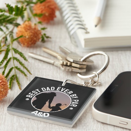 Aangepaste foto gepersonaliseerd Beste vader ooit  Sleutelhanger (Voorkant Rechts)