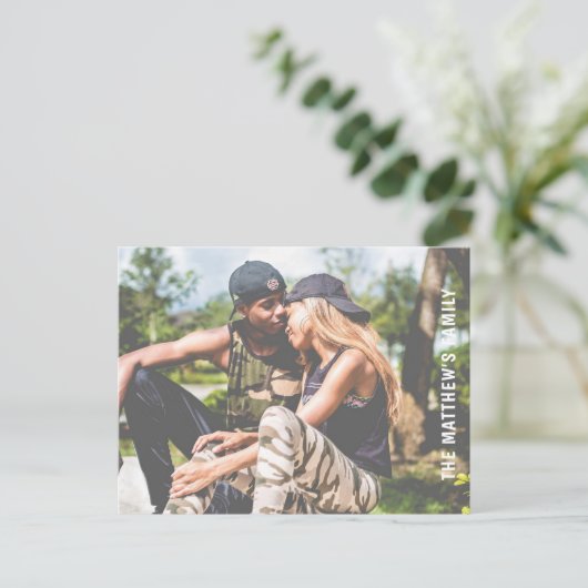 Aangepaste foto gepersonaliseerd briefkaart (Staand voorkant)