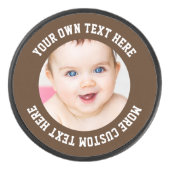 Aangepaste foto gepersonaliseerd bruin hockey puck (Voorkant)