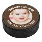 Aangepaste foto gepersonaliseerd bruin hockey puck (3/4)