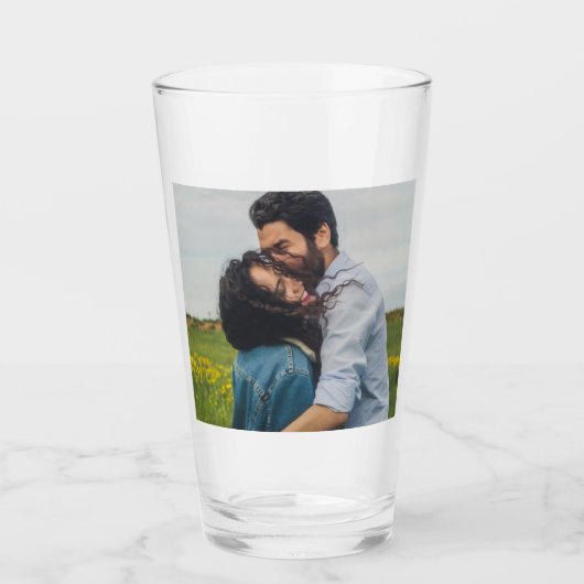 Aangepaste foto gepersonaliseerd glas (Voorkant)