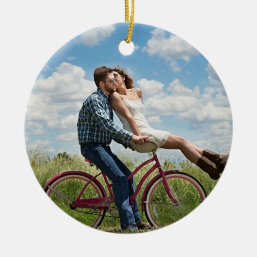 Aangepaste foto gepersonaliseerd   keramisch ornament (Voorkant)