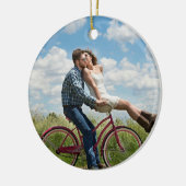 Aangepaste foto gepersonaliseerd   keramisch ornament (Links)