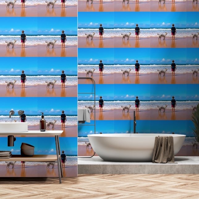 Aangepaste foto gepersonaliseerd ontwerp uw eigen  behang (Badkamer)