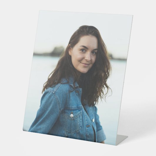 Aangepaste foto gepersonaliseerd reclamebord met voetstuk (Voorkant)