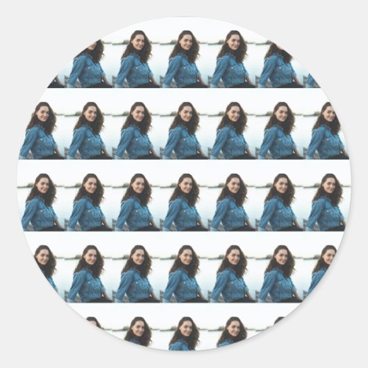 Aangepaste foto gepersonaliseerd ronde sticker (Voorkant)