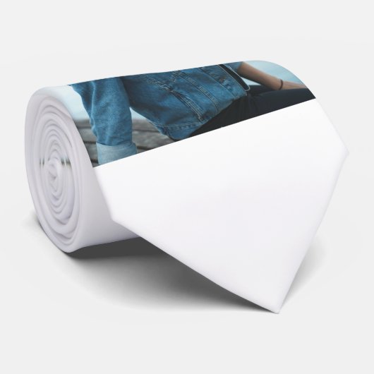 Aangepaste foto gepersonaliseerd stropdas (Opgerold)