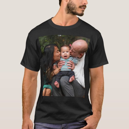 Aangepaste foto gepersonaliseerd t-shirt (Voorkant)