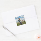 Aangepaste foto gepersonaliseerd   vierkante sticker (Envelop)