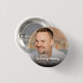 Aangepaste foto Gepersonaliseerde begrafenis Memor Ronde Button 3,2 Cm (Voorkant /achterkant)