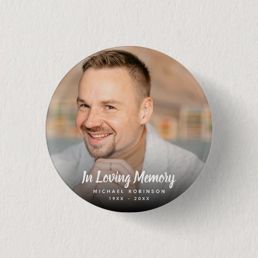 Aangepaste foto Gepersonaliseerde begrafenis Memor Ronde Button 3,2 Cm (Voorkant)