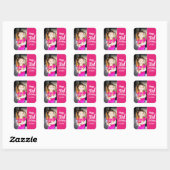 Aangepaste foto-gepersonaliseerde 'Birthday Party' Vierkante Sticker (Vel)