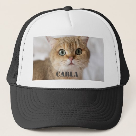 Aangepaste foto gepersonaliseerde cadeau, chique e trucker pet (Voorkant)