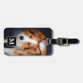 Aangepaste Foto Gepersonaliseerde Familie Hond Mon Bagagelabel (Voorkant horizontaal)