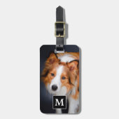 Aangepaste Foto Gepersonaliseerde Familie Hond Mon Bagagelabel (Voorkant verticaal)